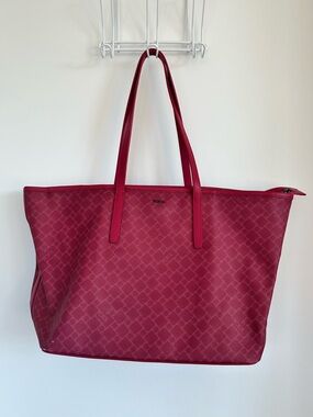 Tumi Red Patterned Tote Bag